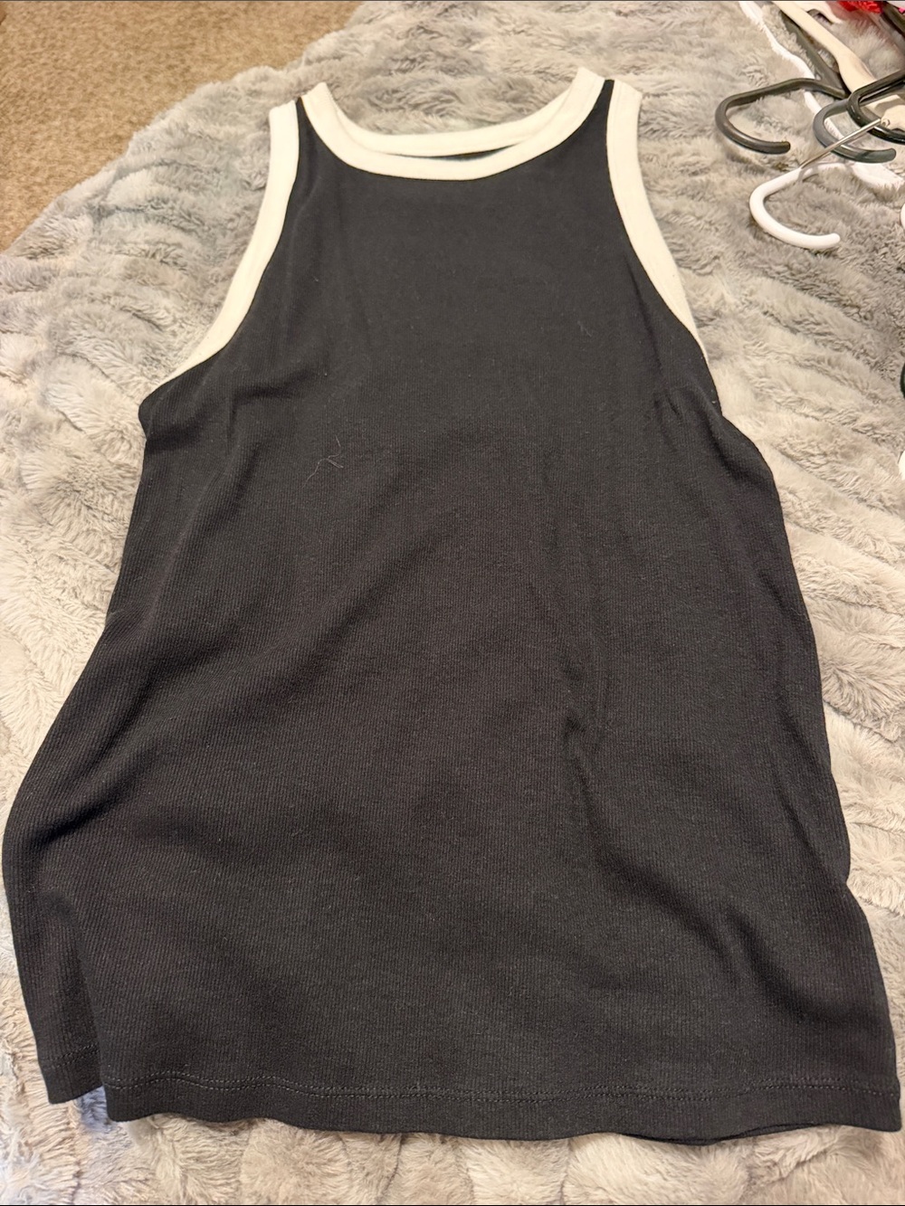 Women’s Black Tank Sweater with White Trim